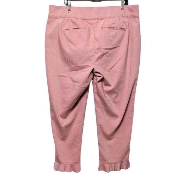 LANE BRYANT The Allie Pink Mod Ruffle Hem Ankle Pants 18 - Picture 5 of 6